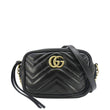 GUCCI GG Marmont Mini Matelasse Leather Crossbody Bag Black 448065