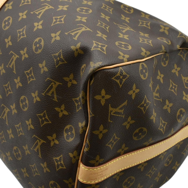 LOUIS VUITTON Keepall 60 Bandouliere Monogram Canvas Travel Bag Brown