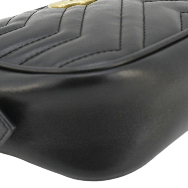 GUCCI GG Marmont Mini Matelasse Leather Crossbody Bag Black 448065