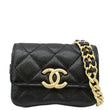CHANEL Sweetheart CC Chain Quilted Caviar Leather Belt Bag Black