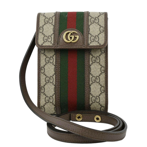 GUCCI Mini Ophidia New Acero GG Supreme Monogram Web Crossbody Bag Beige 625757