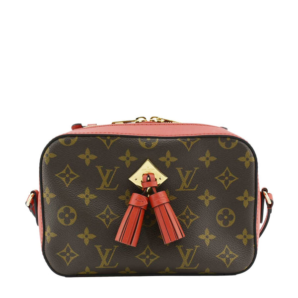 LOUIS VUITTON Saintonge Monogram Canvas Crossbody Bag Coquelicot
