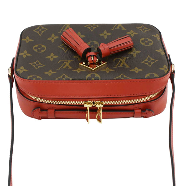 LOUIS VUITTON Saintonge Monogram Canvas Crossbody Bag Coquelicot