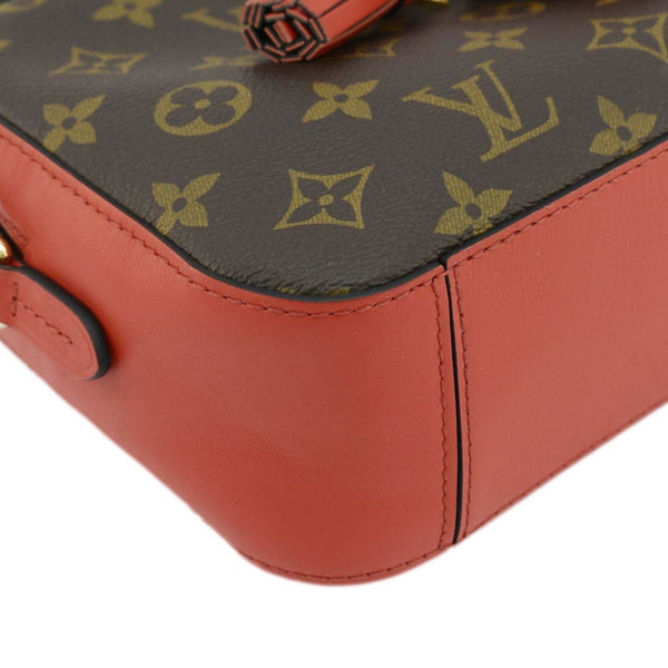 LOUIS VUITTON Saintonge Monogram Canvas Crossbody Bag Coquelicot