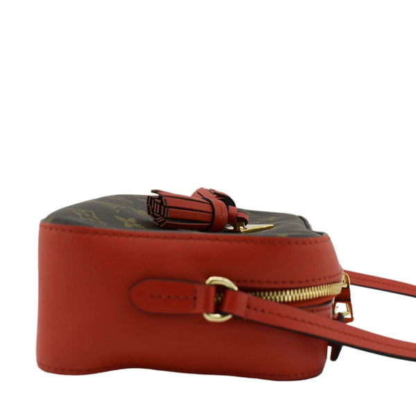 LOUIS VUITTON Saintonge Monogram Canvas Crossbody Bag Coquelicot
