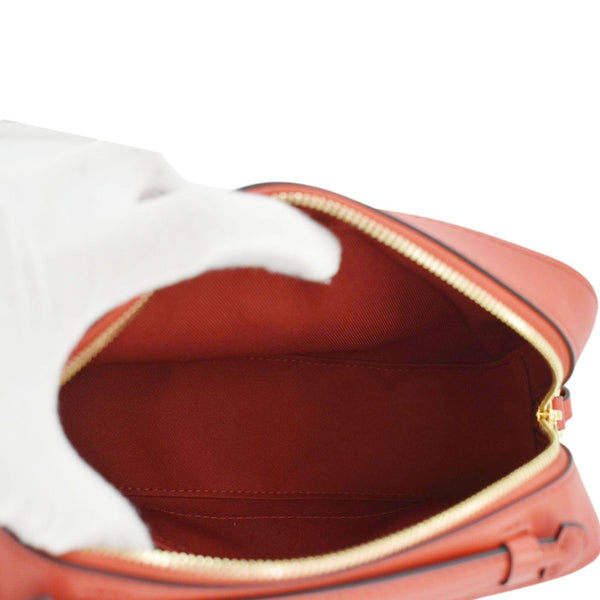 LOUIS VUITTON Saintonge Monogram Canvas Crossbody Bag Coquelicot