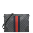 GUCCI East West GG Supreme Web Messenger Bag Black 474139