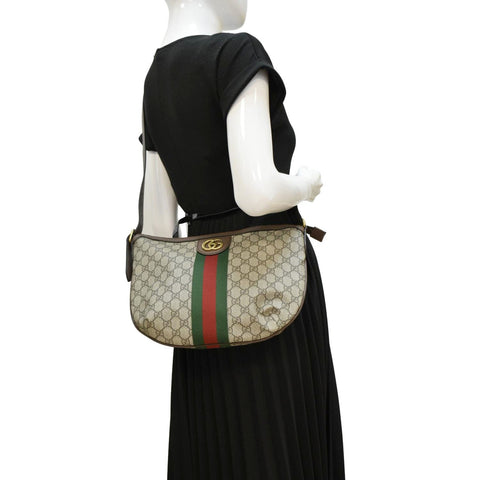 GUCCI Ophidia GG Supreme Canvas Shoulder Bag Beige 598125