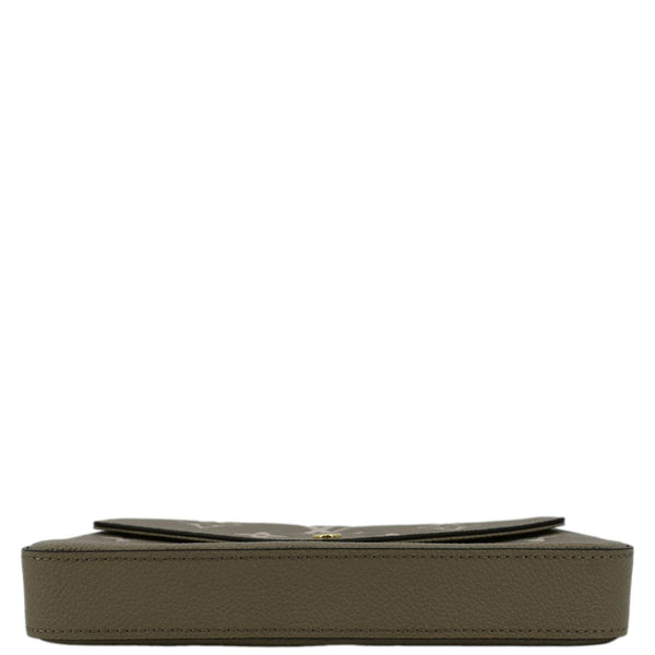 LOUIS VUITTON Pochette Felicie Monogram Leather Chain Wallet Tourterelle Gray