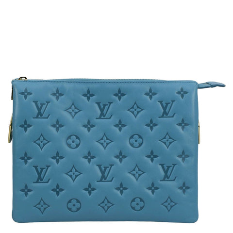 LOUIS VUITTON Coussin PM Monogram Embossed Shoulder Bag Bleuet