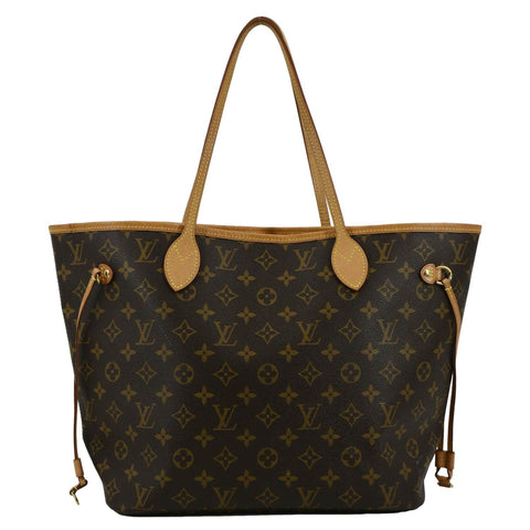 LOUIS VUITTON Neverfull MM Monogram Canvas Tote Bag Brown