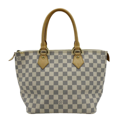 LOUIS VUITTON Saleya PM Damier Azur Tote Shoulder Bag Brown