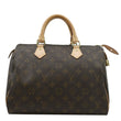 LOUIS VUITTON Speedy 30 Monogram Canvas Satchel Bag Brown