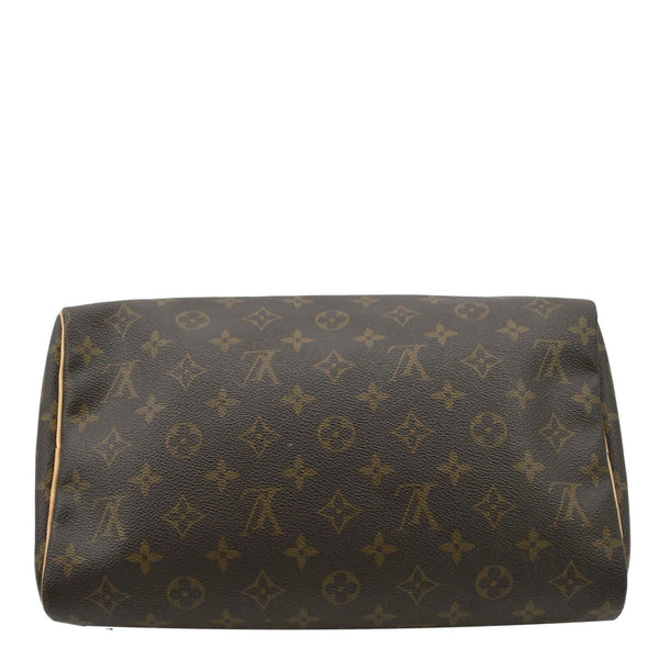 LOUIS VUITTON Speedy 30 Monogram Canvas Satchel Bag Brown