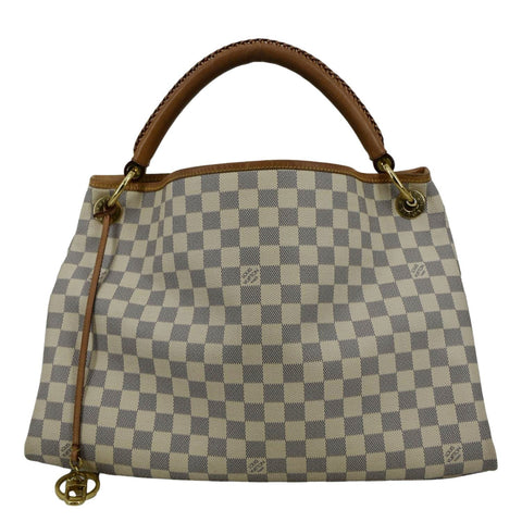LOUIS VUITTON Artsy MM Damier Azur Hobo Bag White