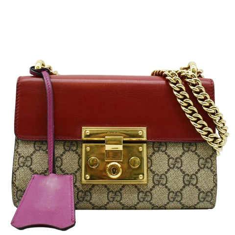 GUCCI Padlock Small GG Supreme Canvas Shoulder Bag Multicolor 409487