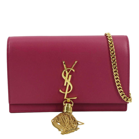 YVES SAINT LAURENT Kate Small Smooth Leather Crossbody Bag Hot Pink