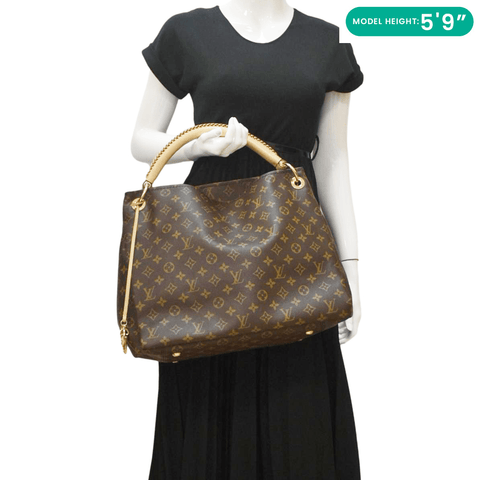 LOUIS VUITTON Artsy MM Monogram Canvas Hobo Bag Brown