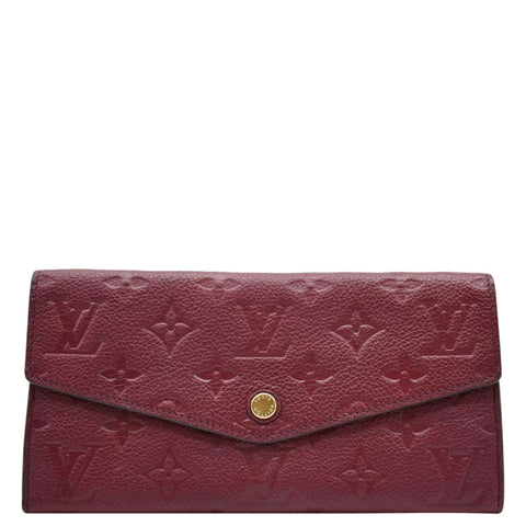 LOUIS VUITTON Sarah Monogram Empreinte Leather Wallet Aurore
