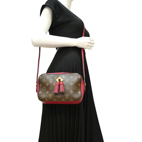LOUIS VUITTON Saintonge Monogram Canvas Crossbody Bag Brown