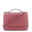 CHANEL Business Affinity Medium Flap Quilted Caviar Shoulder Bag Pink
