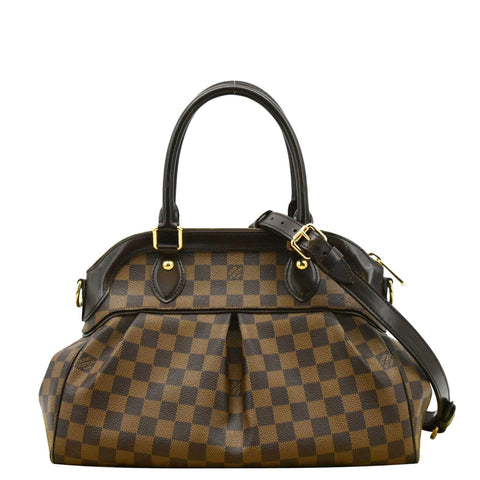 LOUIS VUITTON Trevi PM Damier Ebene Satchel Shoulder Bag Brown