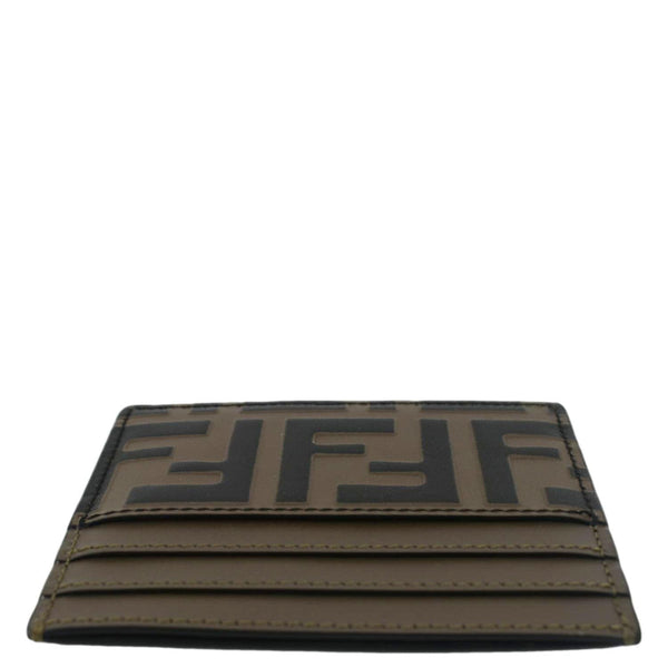 Fendi Quilted FF Leather Card Holder Brown