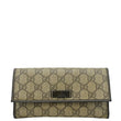 GUCCI GG Supreme Long Wallet Beige 203573