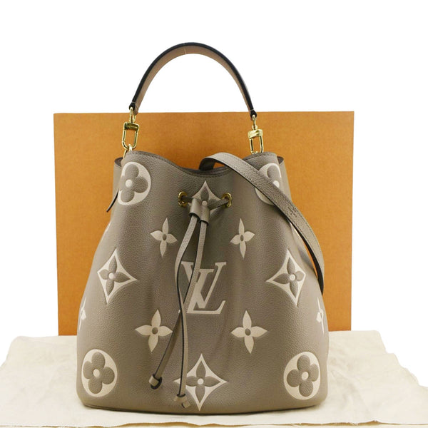 LOUIS VUITTON NeoNoe MM Bicolor Monogram Empreinte Shoulder Bag Cream