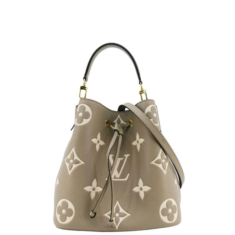 LOUIS VUITTON NeoNoe MM Bicolor Monogram Empreinte Shoulder Bag Cream