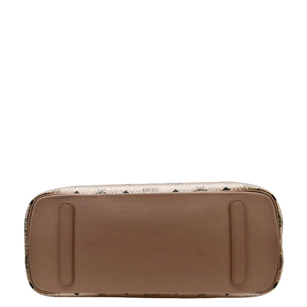 MCM Reversible Liz Medium Metallic Visetos Canvas Shopper Tote Bag Rose Gold