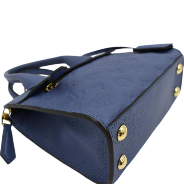 LOUIS VUITTON Pont Neuf Monogram Empreinte Leather Shoulder Bag Blue