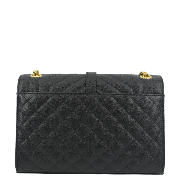YVES SAINT LAURENT Small Envelope Matelassé Leather Shoulder Bag Black