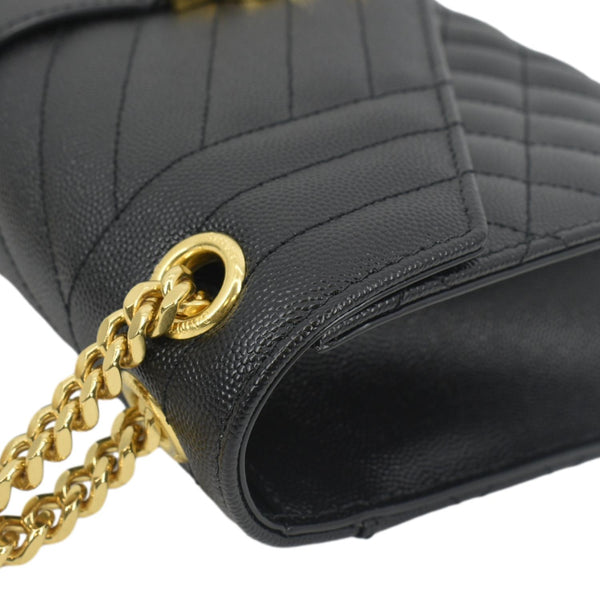 YVES SAINT LAURENT Small Envelope Matelassé Leather Shoulder Bag Black