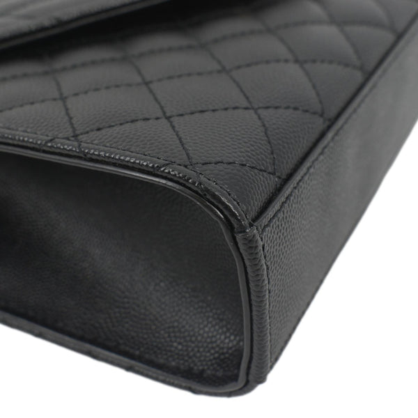 YVES SAINT LAURENT Small Envelope Matelassé Leather Shoulder Bag Black