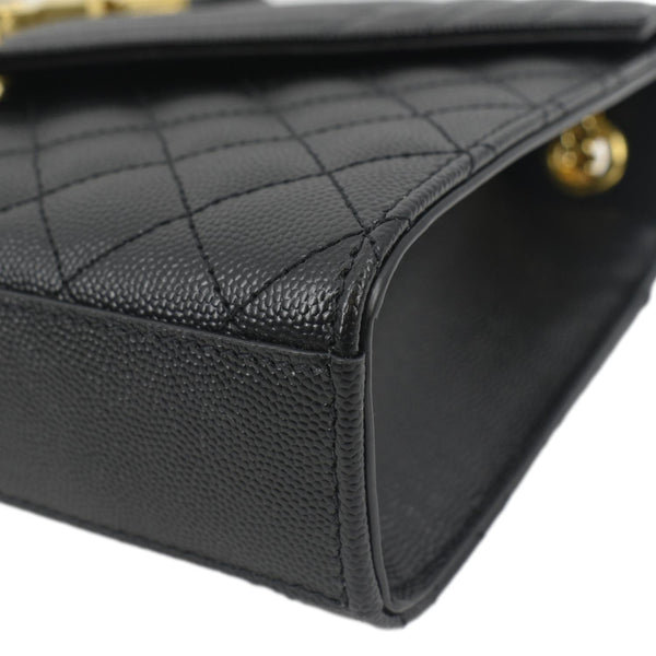 YVES SAINT LAURENT Small Envelope Matelassé Leather Shoulder Bag Black