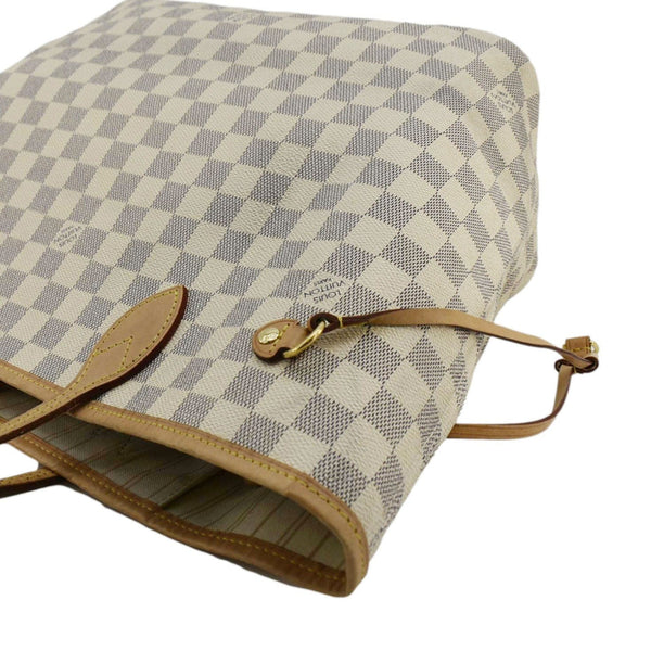 LOUIS VUITTON Neverfull MM Damier Azur Tote Shoulder Bag White