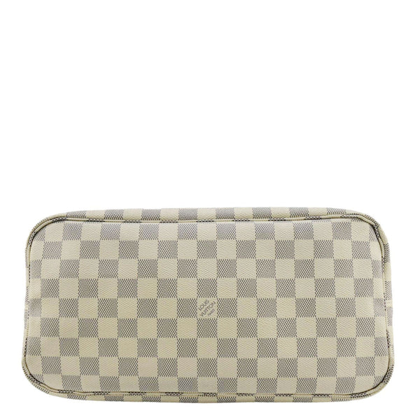 LOUIS VUITTON Neverfull MM Damier Azur Tote Shoulder Bag White