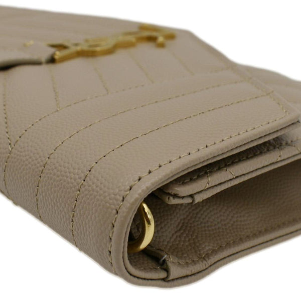 YVES SAINT LAURENT Envelope Flap Shoulder Bag Beigeledft corner look