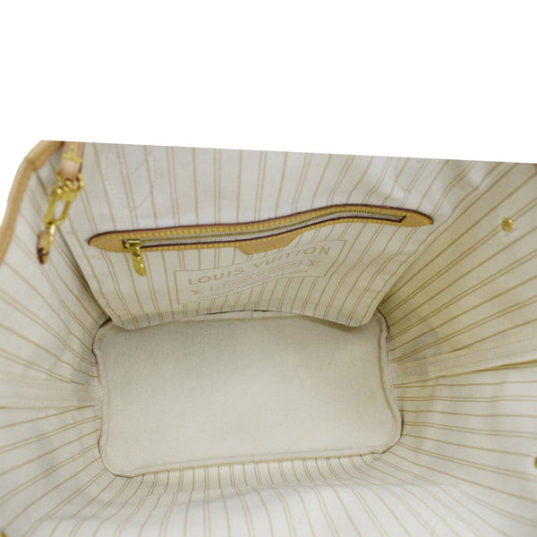 LOUIS VUITTON Neverfull MM Damier Azur Tote Shoulder Bag White