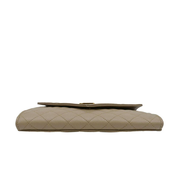 YVES SAINT LAURENT Envelope Flap Matelasse Leather Shoulder Bag Beige