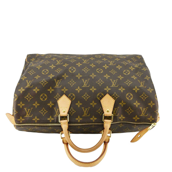 LOUIS VUITTON Speedy 40 Monogram Canvas Satchel Bag Brown