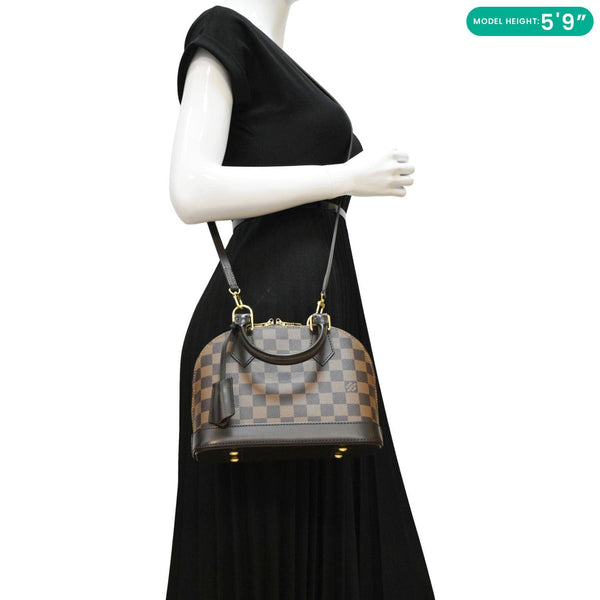 LOUIS VUITTON  Alma BB Damier Ebene Satchel Bag Brown