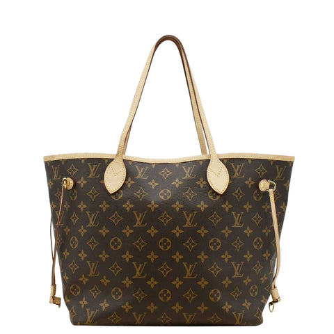 LOUIS VUITTON Neverfull MM Monogram Canvas Tote Bag Brown