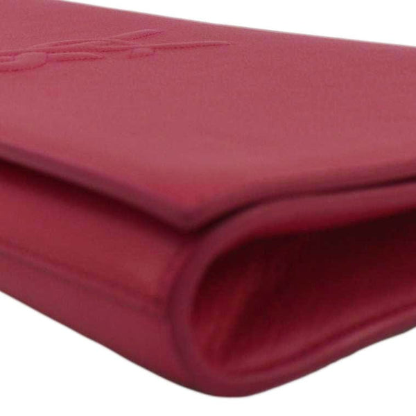 YVES SAINT LAURENT Belle de Jour Leather Clutch Bag Fuchsia