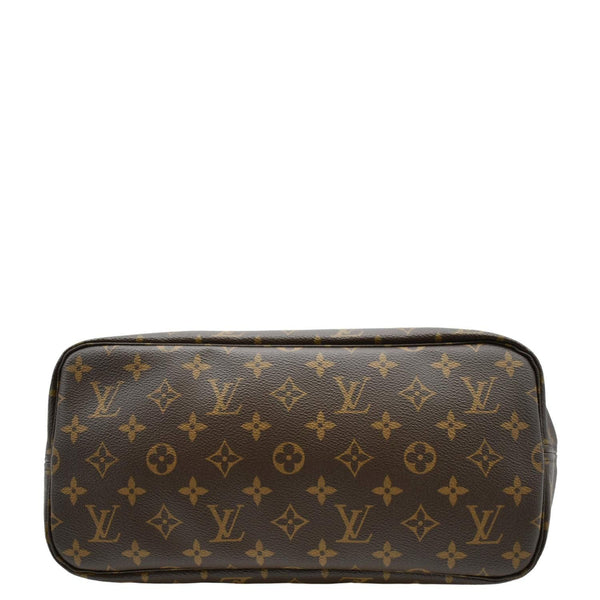 LOUIS VUITTON Neverfull MM Monogram Canvas Tote Bag Brown