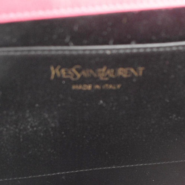 YVES SAINT LAURENT Belle de Jour Leather Clutch Bag Fuchsia