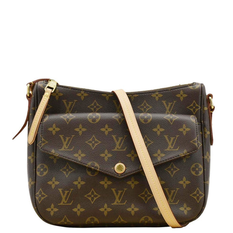 LOUIS VUITTON Mabillon Monogram Canvas Shoulder Crossbody Bag Brown
