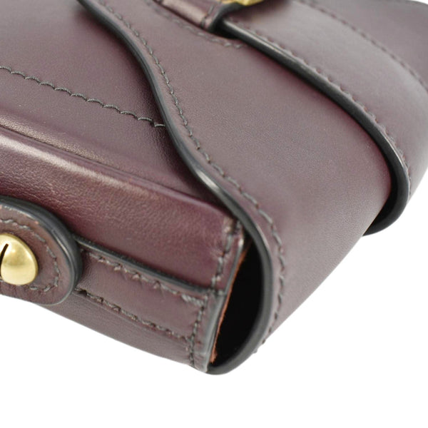 CHRISTIAN DIOR D Fence Calfskin Leather Saddle Bag Purple