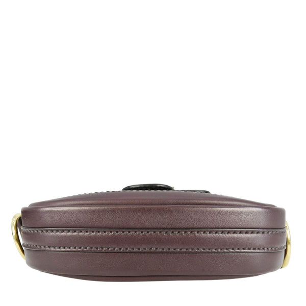 CHRISTIAN DIOR D Fence Calfskin Leather Saddle Bag Purple